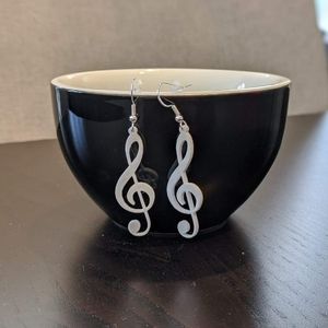 Music note earrings. Clef note earrings. Jewelry